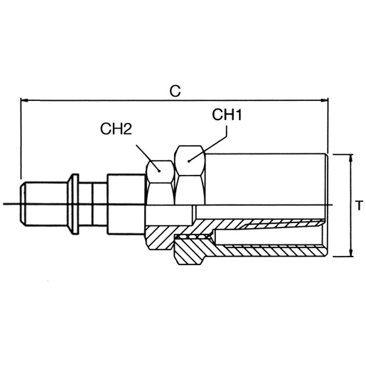 SCHNELLKUPPL.-SCHLAUCHVERSCHR. 6x14 Technische Zeichnung von SCHNELLKUPPL.-SCHLAUCHVERSCHR. 6x14 100